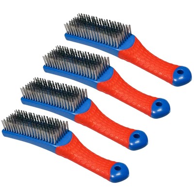 4 PCS Heavy-Duty Wire Brush Set, Heavy Stainless Steel Scratch Brush,... 