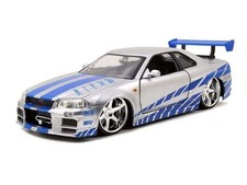 Brian s 2002 Nissan Skyline GT-R34 Fast Furious 1:24 Scale Model - Jada 97158