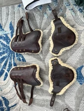 Beval LTD Leather Sheepskin Lined Equitation Horse Boots sz 3 Front 2 Hinds