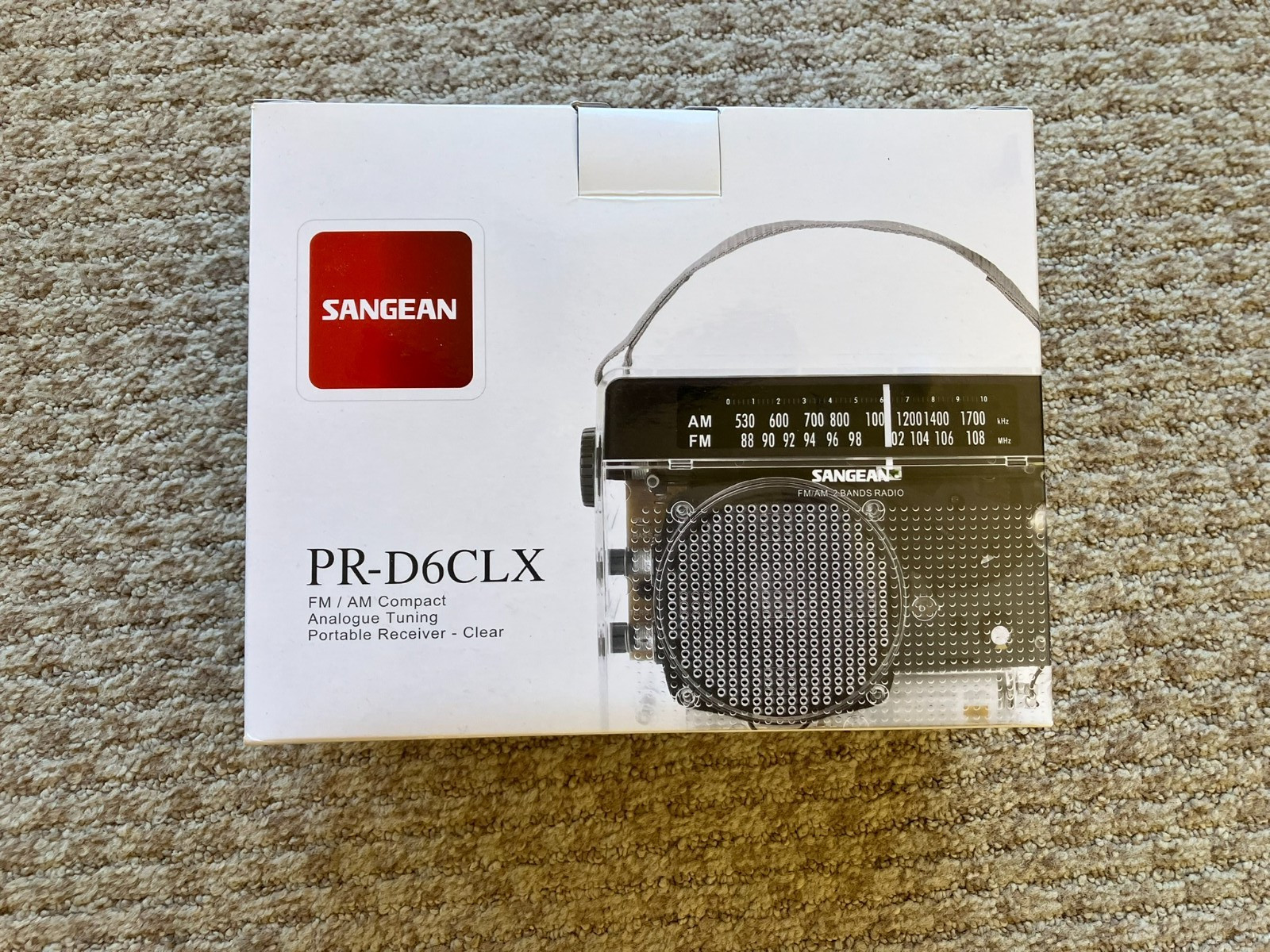 NEW Sangean FM / AM Compact Analog Radio (PR-D6CLX)--CLEAR  for Prison Use