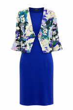 COMPLETO CAVA DI ELENA DONNA CON ABITO MEZZA MANICA E GIACCHINO FANTASIA 3/4