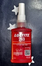 Loctite 263 50mL RED High Strength Thread Locker Primerless   1.69 FL OZ
