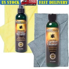 Acid Free Cymbal Cleaner  All Purpose Drum Detailer W/ Microfiber Towels New