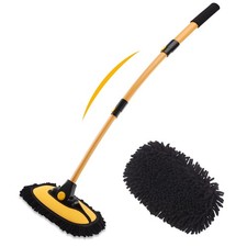 15 Curved Car Wash Brush with 43" Telescopic Handle Microfiber Chenille Ca...