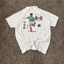 Camiseta RARA Vintage Mundial 1994 Puntada Única, Carlos Hermosillo México,