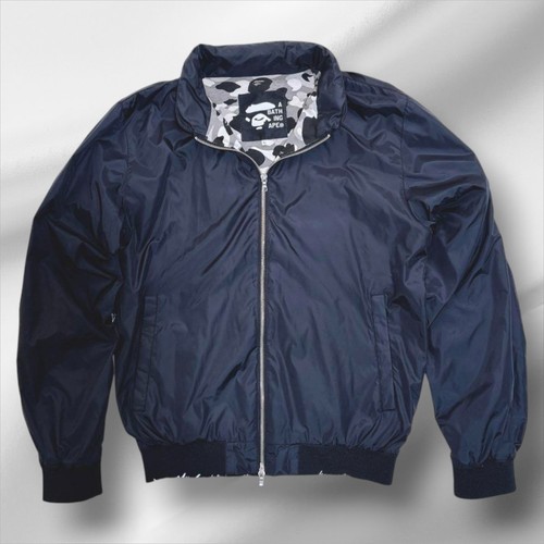 A Bathing Ape 90s Vintage Polyester Nylon Hooded Blouson Jacket Black