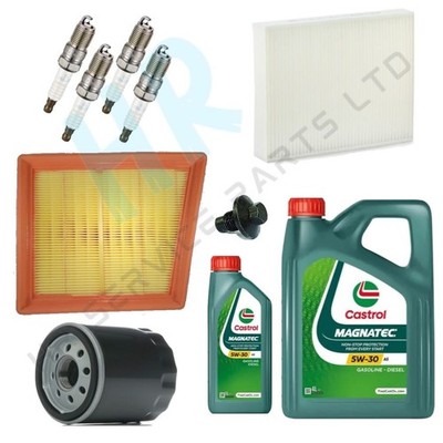 5L CASTROL ALL FILTERS PLUGS FULL SERVICE KIT FOR FORD ECOSPORT 1.5 TI-VCT 2012+