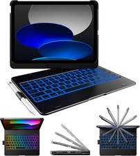 Flexbook Keyboard Case for iPad 11 10 Gen, Rotation Cover with Pencil Holder
