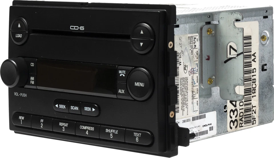 2005 Ford Freestar AMFM Radio Receiver 6 Disc CD Player Part Number 5F2T18C815AA - Image 2 of 4