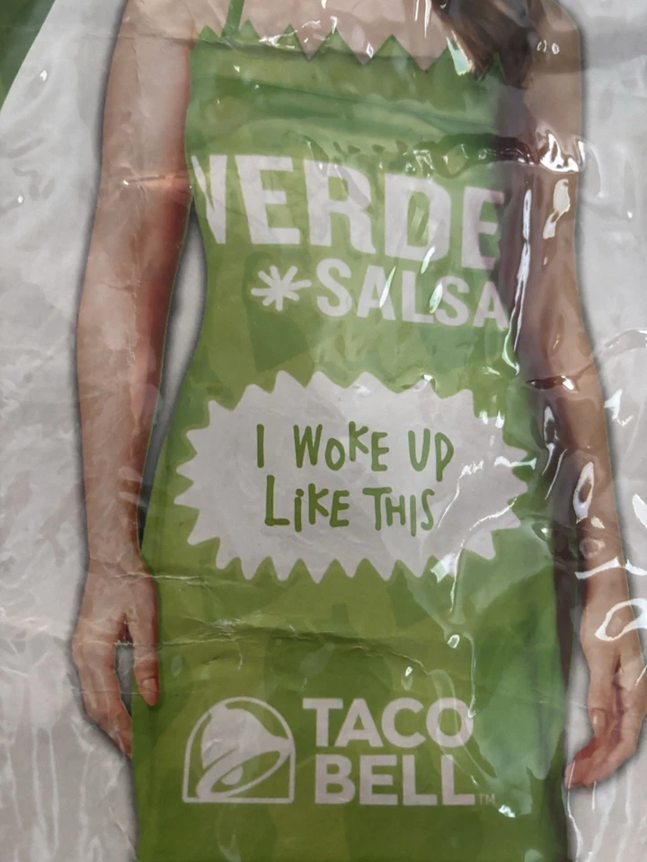Mujer Disfraz Halloween Taco Bell Talla Med 8/10 Verde Salsa Paquete Vestido Despertado Foto 2 de 4