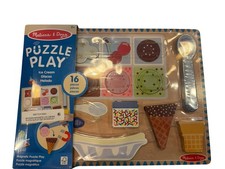 Melissa Doug Ice Cream Wooden Magnetic Puzzle Play Set - 16 Magnet Pieces