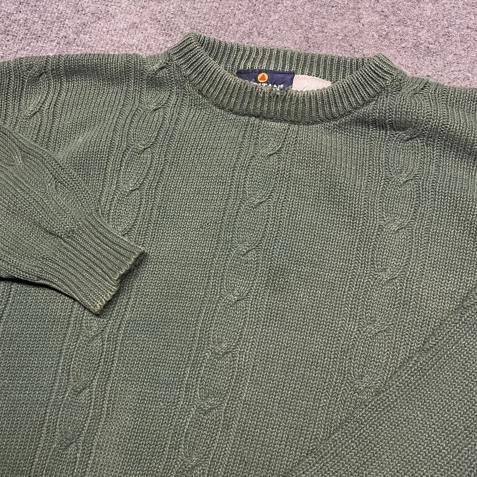 Suéter pesado robusto verde puritano vintage anos 80/90 serve para leitura média - Imagem 2 de 4