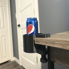 clamp on cup holder for gaming desks, workshop tables, and more