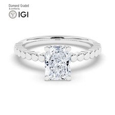 Radiant Diamond Engagement Ring 18k White Gold Labgrown 2.25 Ct Solitaire