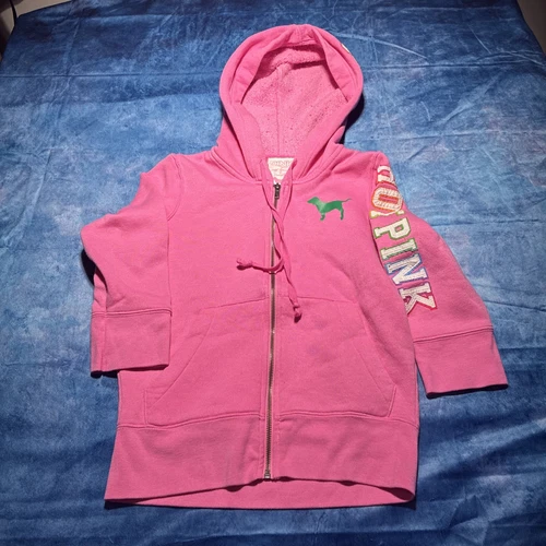 UNDERCOVER Giacca con cappuccio Victoria Secret rosa per bambina taglia XS usata