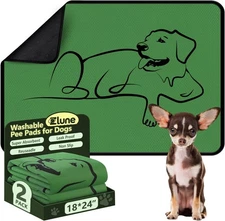 Washable Pee Pads for Dogs Reusable, 2 Pack 18"x24" Training Puppypads Absorbenc