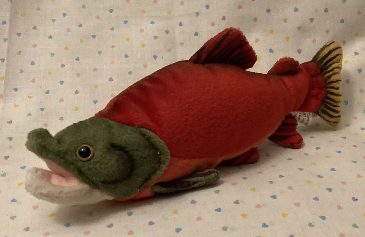 Cabin Critters 2002 Sockeye Salmon Red Fish Stuffed Animal Plush Toy 9.5”