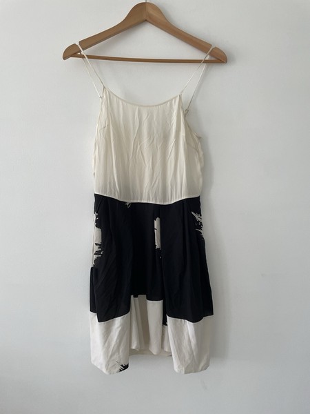 PHILLIP LIM 3.1 Black And White Silk Mini Slip Dress sz US 4 / Au 8-10
