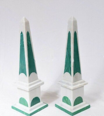 15 '' Marmor Ägyptischer Obelisk Paar Alte Ägyptische Handmade Zuhause Dekor