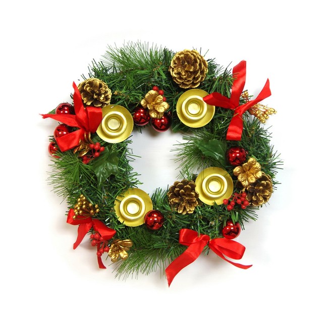 Christmas Advent Wreath Ring Candle Holder For Pillar Advent Candles Silver For Sale Online Ebay