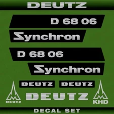 Replacement Decal Set compatible with Deutz D6806 Synchron Tractor – Stickers