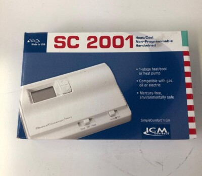 #ad #ad Simple Comfort SC2001 ICM Controls Heat Cool Non Programmable Thermostat New $29.00