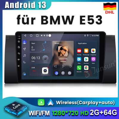 Für BMW 5er E39 X5 E53 7er E38 9''Android13 Carplay Autoradio GPS NAVI RDS 2+64GB