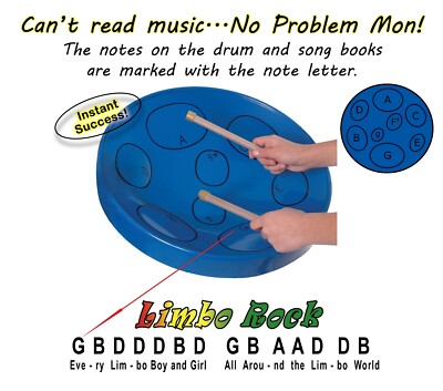 Jumbie Jam Steel Drum Kit w/ Metal Z-Floor Stand - Blue G Major