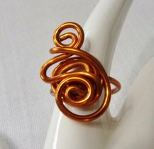 Artisan Created Twisted Copper Tone Wire Abstract Design Ring  Size 6.75