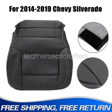 Driver Bottom Perforated Leather Seat Cover Jet Black For 2014-2019 GMC Sierra