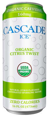 Cascade Ice Caffeine Organic Citrus Twist 16oz Cans (Pack of 12)