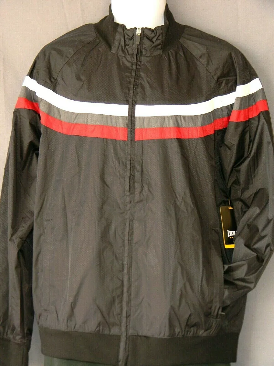 Everlast Jacket Mens XL Black Windbreaker Gym Training NEW Full