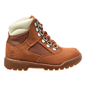 orange timberland field boots