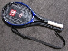 PRINCE PLAY STAY 27 OVERSIZE TENNIS RACKET W/WILSON CARRYING BAG GENTLY USED VG