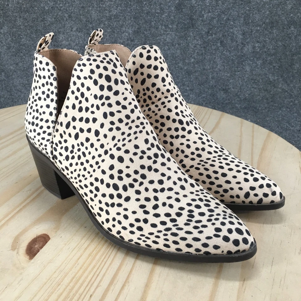 Journee Collection Booties Womens 9 Lola Cut Out Black Faux Leather Animal Print - Image 3 of 4