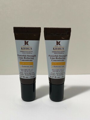 2 X Kiehl's Powerful Strength Line-Reducing Concentrate~TravelSize 5mL/0.17oz/Ea