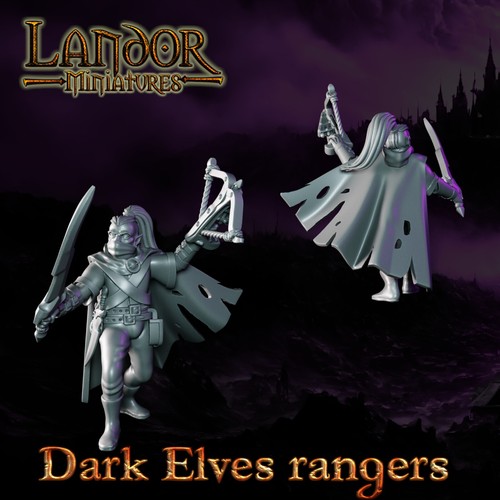 Dark Elves Rangers x10 - Landor Miniatures - Picture 6 of 6