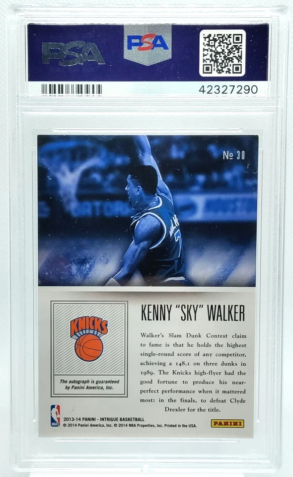 1/1 Kenny Walker AUTO PSA 7 Sky Autograph One 2013-14 Replay Intrigue Holo Ink - Image 2 of 2