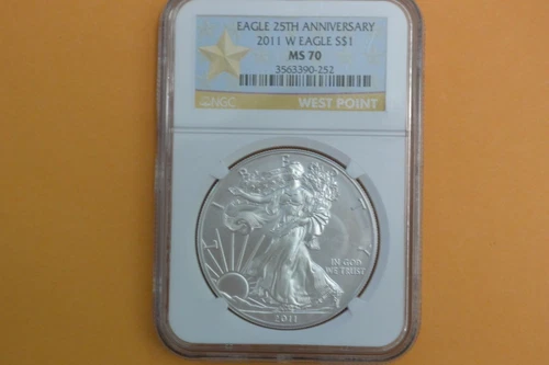2011 W (BURNISHED) AMERICAN SILVER EAGLE  NGC MS70