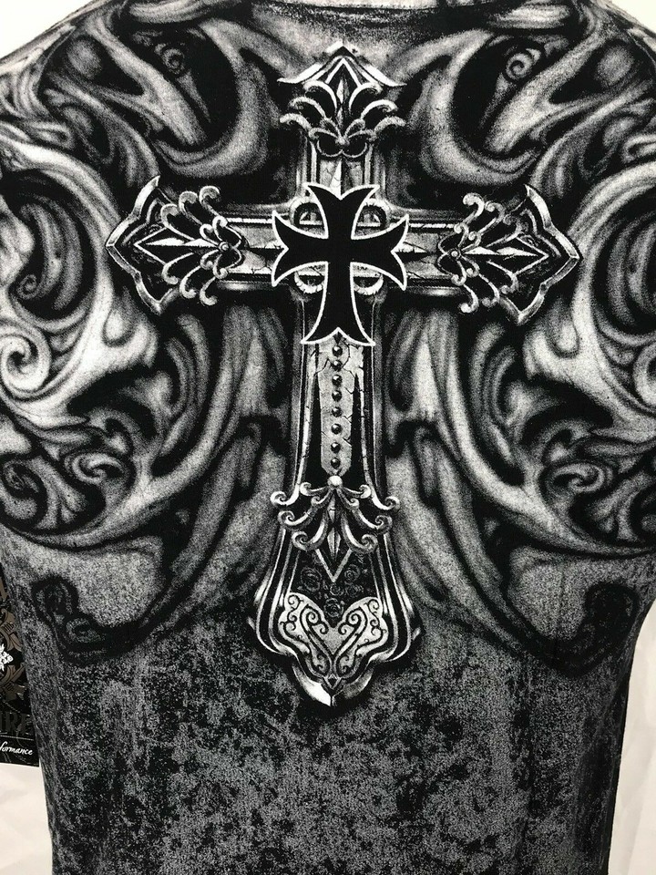 T-shirt Uomo XTREME COUTURE By AFFLICTION HADES Teschi Biker MMA S-5X