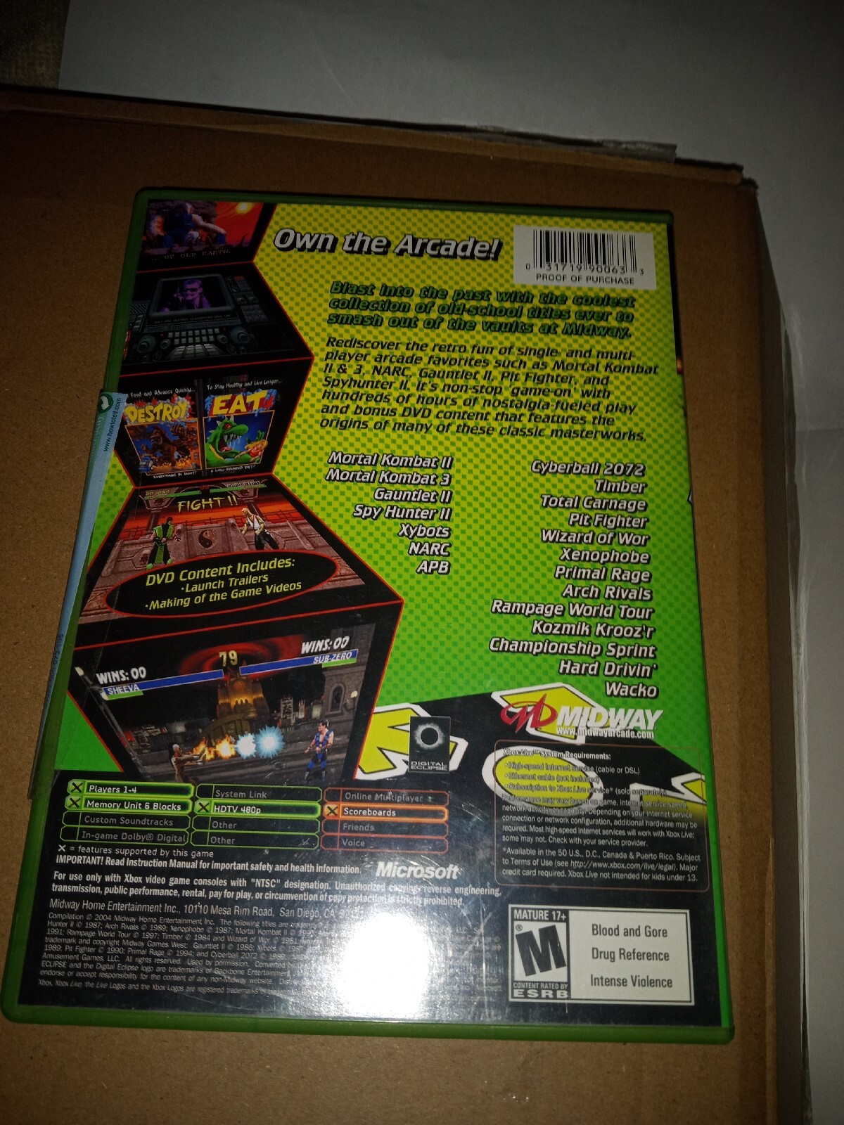Midway Arcade Treasures 2 (Microsoft Xbox, 2004) complete with inserts ...