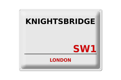 Blechschild London 40x30 cm Knightsbridge SW1 Metall Deko Schild