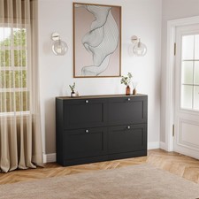 Vida Designs 4 Drawer Shoe Cabinet Hallway Storage Space Unit Shelf 