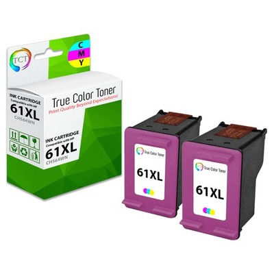 2PK TCT Premium 61XL Tri-Color HY Compatible for HP Deskjet 1050 2050 Ink