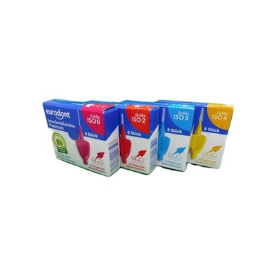 8 x eurodont Interdentalbürsten Premium, (PG je 8 Stück), versch. Größen