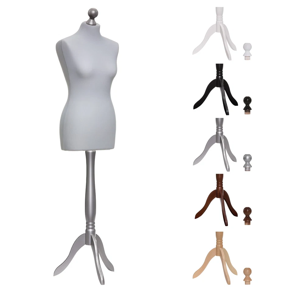 DUMMYDOLL ® Schneiderpuppe/Schneiderbüste/Schaufensterpuppe Damen silbergrau