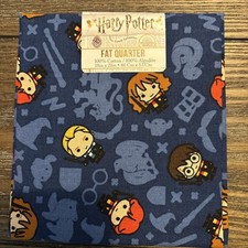 New Harry Potter Wizarding World WB Blue Print 100 Cotton Fabric Fat Quarter