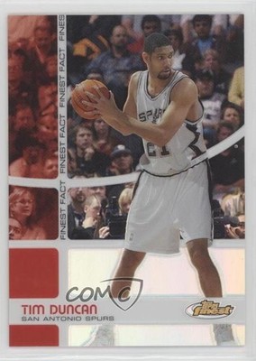 2005-06 Topps Finest Fact Refractor 53/199 Tim Duncan #FF25 HOF 1v6