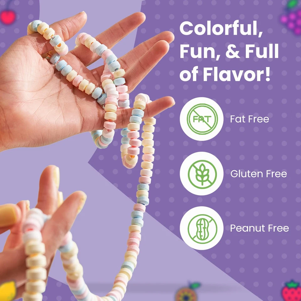 Candy Necklace - Bulk Candy Individually Wrapped - Gluten Free & Vegan, Fruit Fl - Image 2 of 4