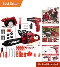 Interactive Kids Tool Set with Toy Chainsaw  Drill - 36 PCS Fun Bundle
